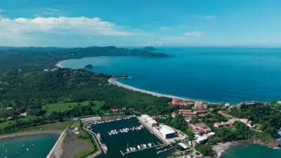 Playa Flamingo white sand beach and Flamingo Marina in Guanacaste